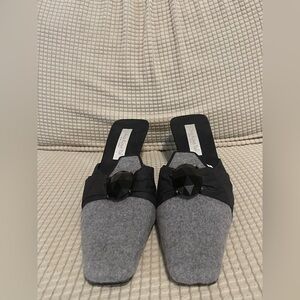 Olivia Rose Tal Black and Gray Mules with Chic Design